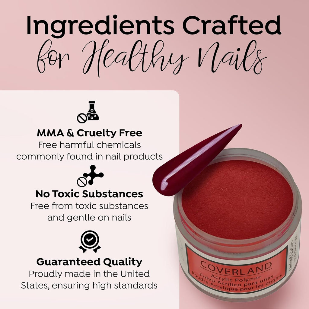 Tones Coverland Acrylic Powder | Show Off | 1.5 Oz | Limited Edition for Nail Design | Sculpting | Masking Bed Imperfections | Professional Supplies