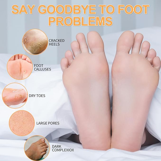 Pedicure Kit Foot Soak Set: Bubble Salt, Sugar Scrub, Massage Mask, Massage Lotion in a Box, 4 Step Foot Spa Kit for Dry Feet, Calluses and Tired Feet(1 Set Tropical Fruit)