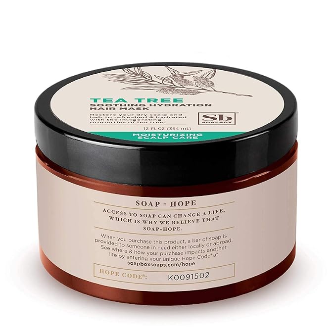Soapbox Scalp Treatment & Hair Mask, Soothing Scalp Treatment 5oz + Moisturizing Hair Treatment 12oz with Tea Tree Oil, Set of 2 - Vegan, Cruelty, Paraben, Gluten & Harsh Sulfate Free