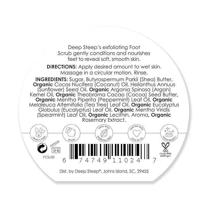 Deep Steep Natural Candy Mint Therapeutic Foot Scrub - 8 Ounce