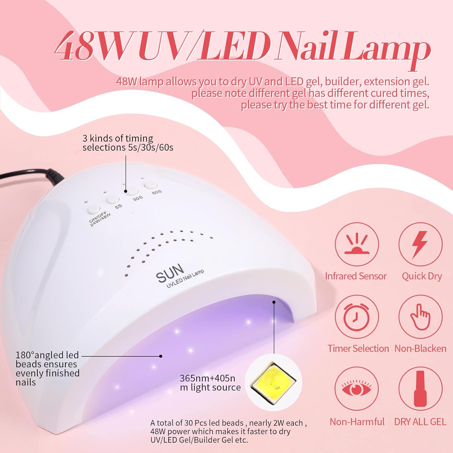 Born Pretty 28Pcs Jelly Gel Nail Polish Kit With U V Light 48W Nail Lamp 12 Colors Jelly Pink Nude Neutral Gel Polish Set with Base/Top Coat Manicure All-In-One Nail Gel Kit Ideal Gifts