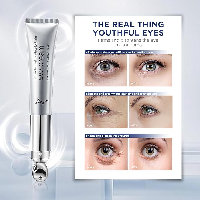 Under Eye Cream | Electric Wrinkle Eraser Massaging Eye Cream | With Multi-Peptide Firming & Retinol & Caffeine & Niacinamide | Anti-Aging for Puffiness Bags Under Eyes