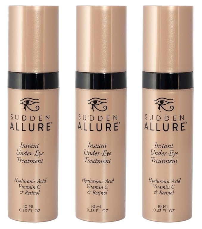 Sudden Allure Instant Under Eye Treatment Serum – Erase Under Eye Bags, Dark Circles, Wrinkles & Lift Sagging Eyes - Instantly Tighten & Firm - Reduce Eye Bags & Crows Feet | Made in USA (10 ml, 3pk)