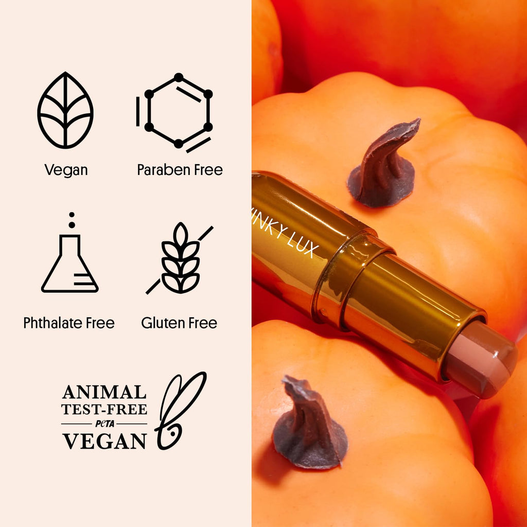 Winky Lux Pumpkin Spice Latte Tri-Color Tinted Lip Balm – Hydrating Balm, Sheer Pink Tint, Lip Care with Jojoba Oil & Vitamin E, Moisturizes & Softens Dry Lips, Buttery Soft with Pumpkin Spice Scent