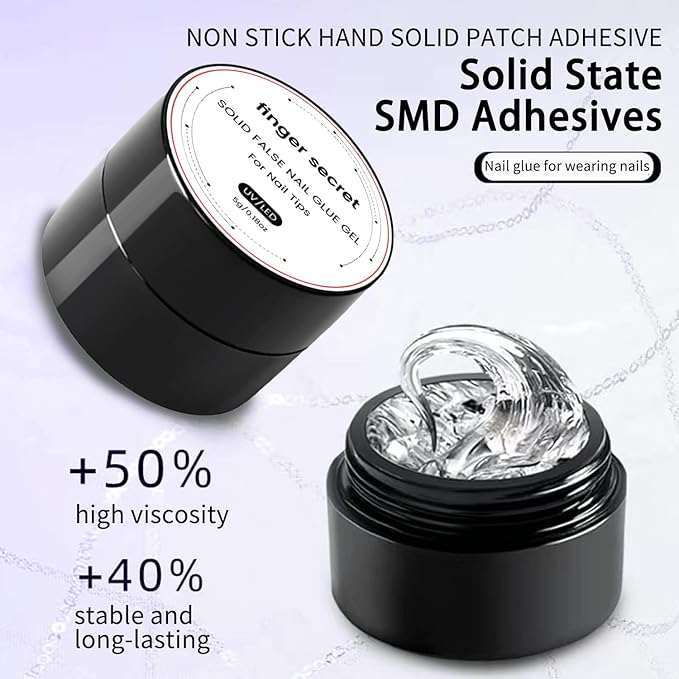 Gel Nail Glue for Press Ons 2 FL.OZ Spray Nail Glue Remover for Glue on Nails Solid Gel Glue Nail,with Cuticle Pusher and UV Mini Nail Lamp for Flase Nail Tips Press on Nail