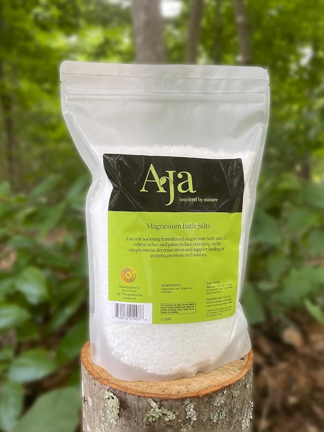 Aja Magnesium Bath Salts - Natural Ache and Soreness Relief - Dead Sea (5.5 LBS) Magnesium