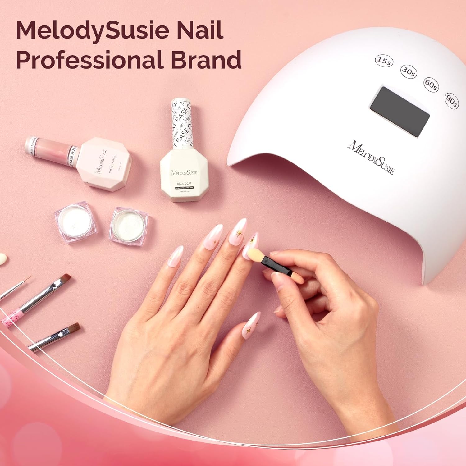 MelodySusie 2Pcs Chrome Nail Powder for Gel Nails, Pearl Powder Mirror Effect Pigment Pearlescent Mermaid Pigment Pearl Glitter for Home DIY Salon Use