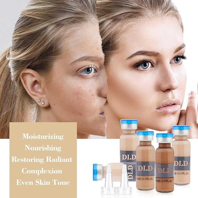 BB Facial Glow Starter Kit Facial Pigment Serum Treatment Kit,DLD Anti-Aging Serum Pigments Set for Micro-needling Skin Treatment 10 Vials 5ml Niacinamide and Peptides To Brighten Skin Tone Foundation