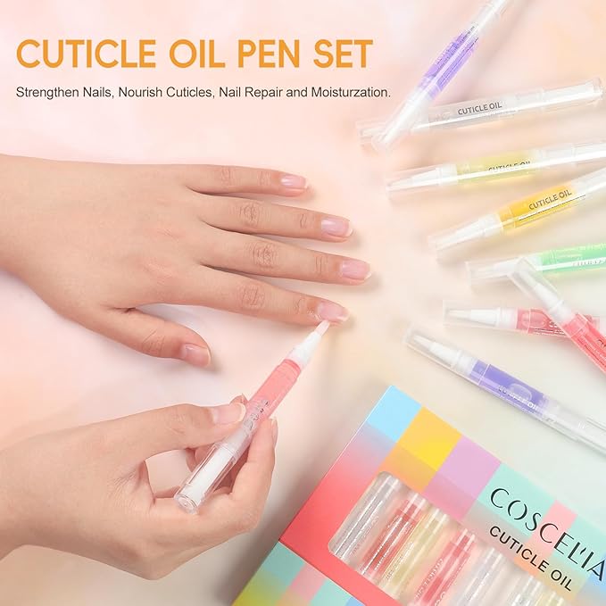 COSCELIA 16PC Cuticle Oil Pens for Nails Care Cuticle Oil Kit Moisturizer Nail Oil Tube Manicure Tools Set DIY at Home for Women