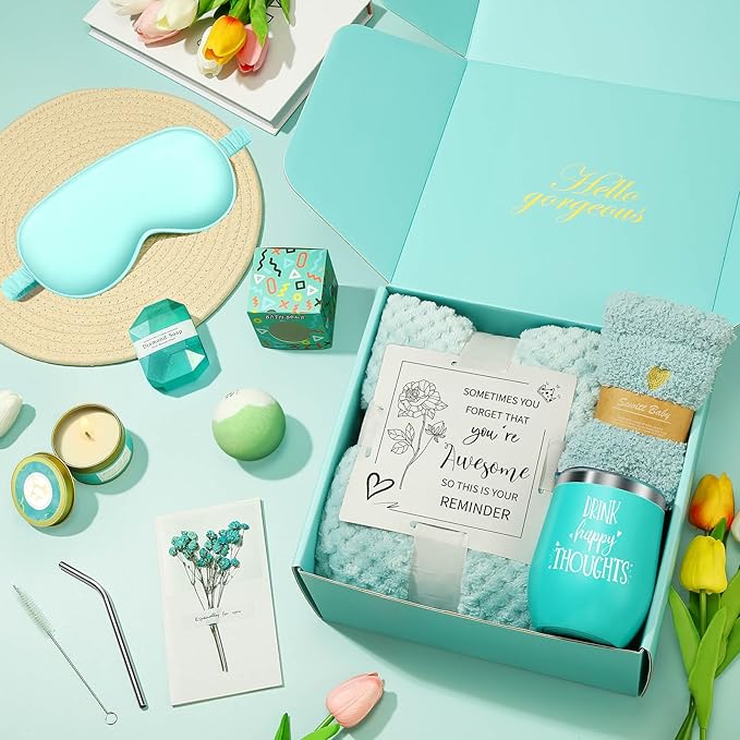 Happy Birthday Gifts for Women Mom Her Friend Sister Wife Grandma, Self Care Gifts Get Well Gifts Unique Relaxing Spa Gift Basket Set, Mothers Day Gifts for Mom Wife Grandma Daughter Friends Sister