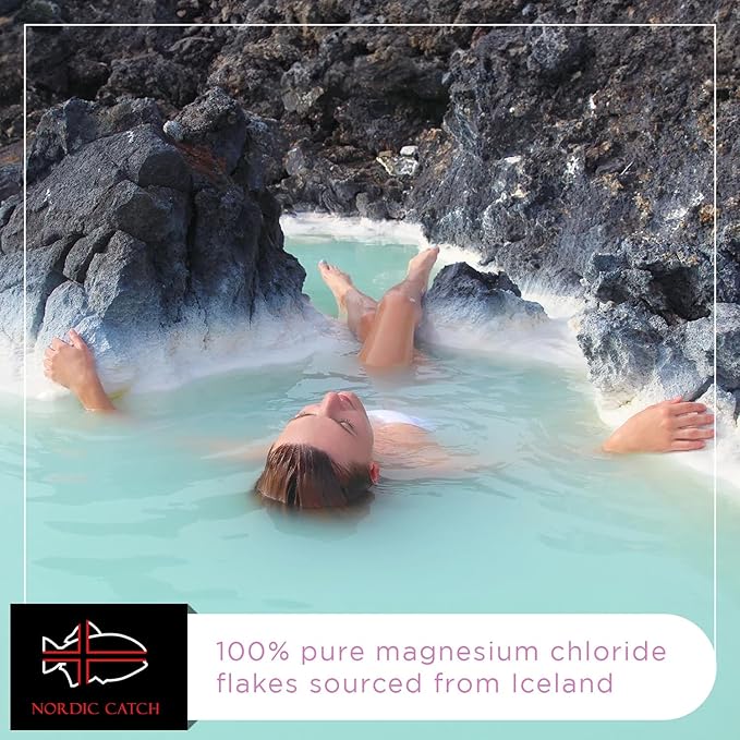 Magnesium Bath Salts Icelandic Blueberry Sea Salt 200g - Luxury Alternative to Epsom Salt Bath Soak, Magnesium Flakes Sitz Baths, Foot Soaks, Magnesium Chloride Relaxing Magnesium Soak