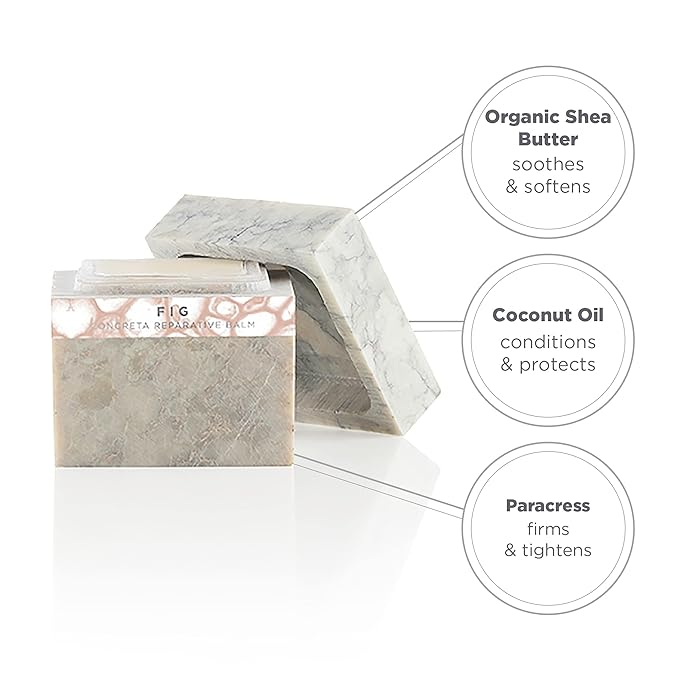 Zents Concreta Firming Repair Balm & Solid Parfum (Fig Fragrance) | Moisturizing Shea Butter & Coconut Oil for Skin | 1.25 fl oz