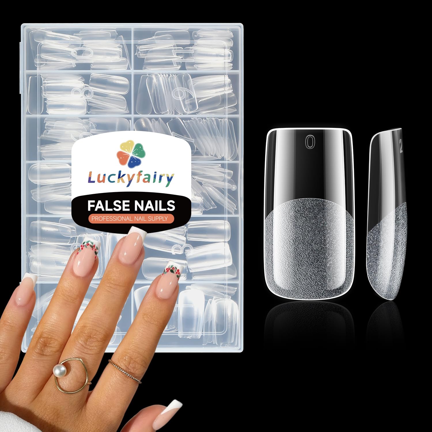 Medium Square Nail Tips, 240pcs Soft Gel Pre-Shaped Acrylic Fake Nails, Half Matte Full Cover Clear Gelly Press on Flase Nail Tips for Extension Nail Manicure Home DIY 12 Sizes Gelly Tips