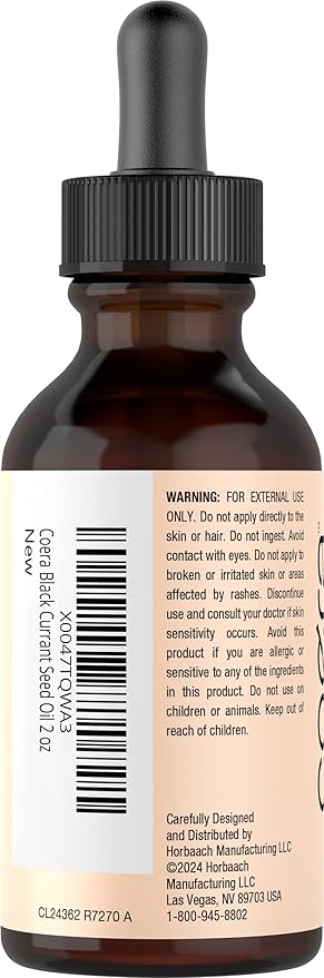 Coera Black Currant Seed Oil | 2 fl oz | Moisturizing Oil for Hair and Skin | Free of Parabens, SLS, & Fragrances