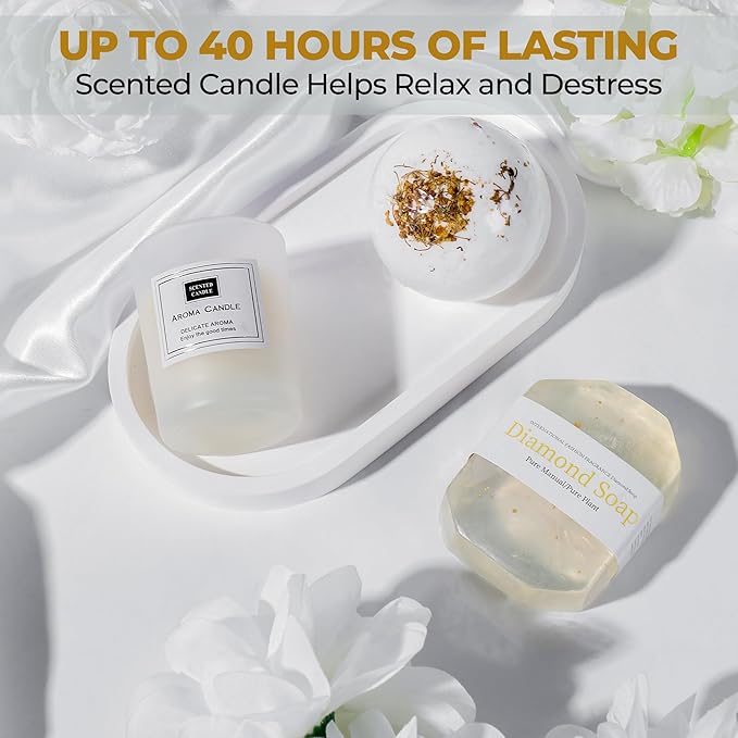 Birthday Gifts For Women, Self Care Gifts For Women - Jade Roller, 10 in 1 Spa Basket Care Package, Get Well Soon Gifts w/ Plush Blanket, Relaxing Spa Gift Basket, Birthday Gift Basket For Mom Wife