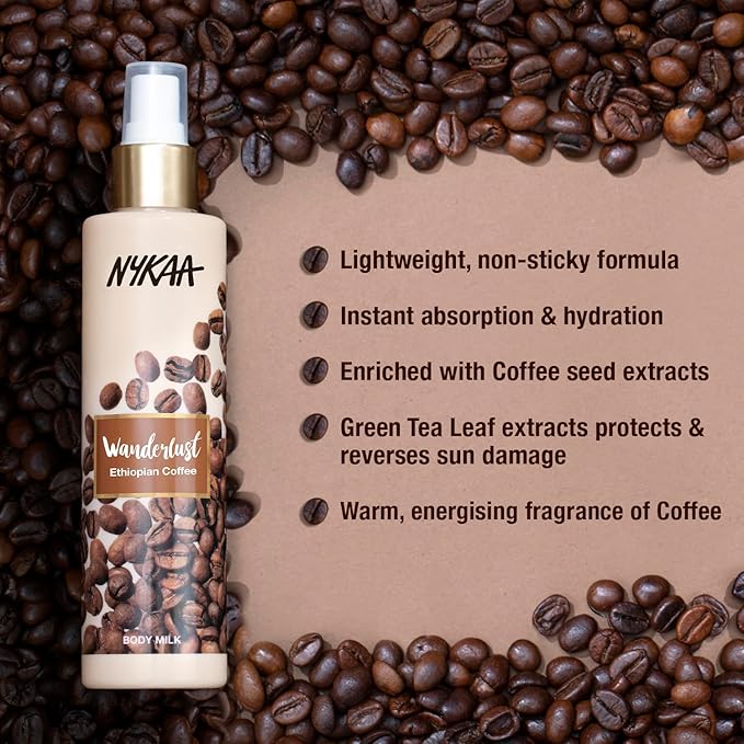 Nykaa Naturals Wanderlust Body Milk - with Green Tea Leaf Extracts - Lightweight and Non-Greasy Formula - Refreshing Scent - French Lavender - 6.08 oz