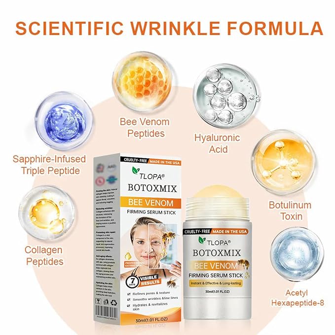 Botox Bee Venom Firming Serum Stick, Advanced Firming & Wrinkle-Reducing Cream, Bee Venom Wrinkle Remover Cream, Bee Venom Firming Serum Stick, Hydrates & Nourishes Skin (4PCS)