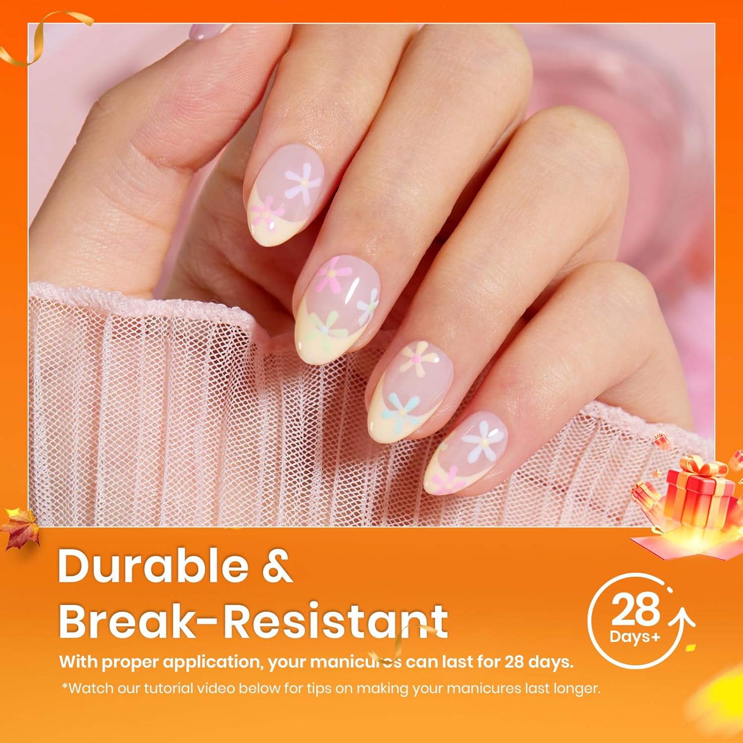 Beetles Extra Short Almond Nail Tips, 12 Sizes 288 PCS Pre-Shaped Clear Full Cover Etch Gel Nail Tips Clear Acrylic Nails Glue on Nails for Girls Women Nail Art Design,Nail Glue Needed