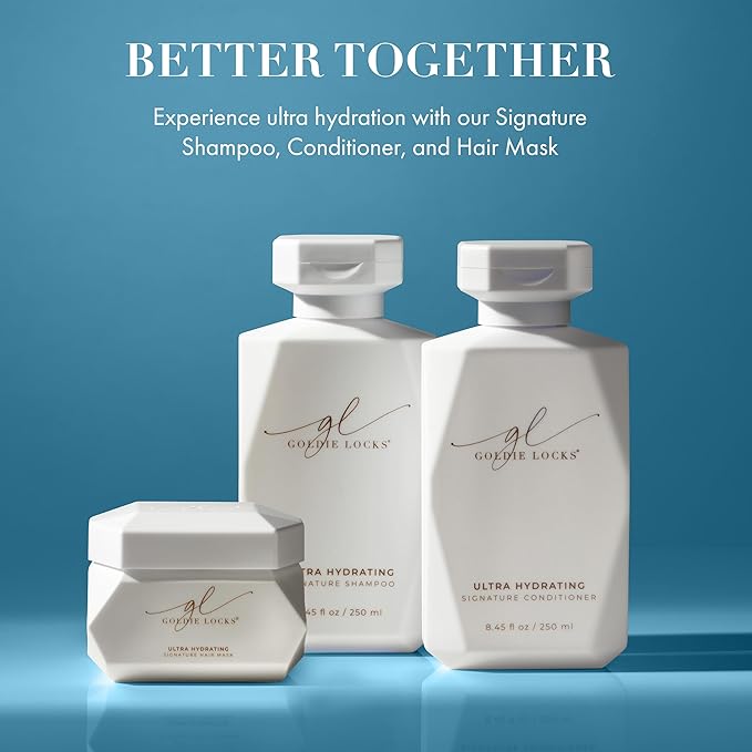 Goldie Locks Ultra Hydrating Signature Hair Mask, Deeply Restores Hydration, Prevents Damage, Protects Color, Reduces Frizz, Strengthens, Moisturizes, Nourishes, Revitalizes Healthy Shine, 6.8 Fl Oz