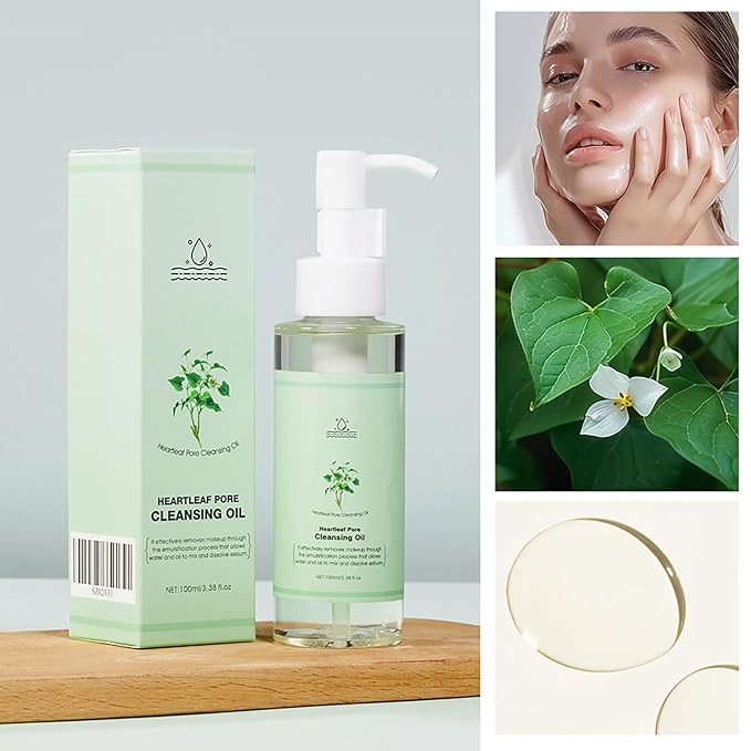 Cleansing Oil Cleanser for Face, Makeup Remover Oils for Melting Blackhead Eye Face, Gently Korean Facial Cleanser for Sensitive Skin, Deep Cleansing Makeup Oils for Women Korean Skin Care (HEARTLEAF)
