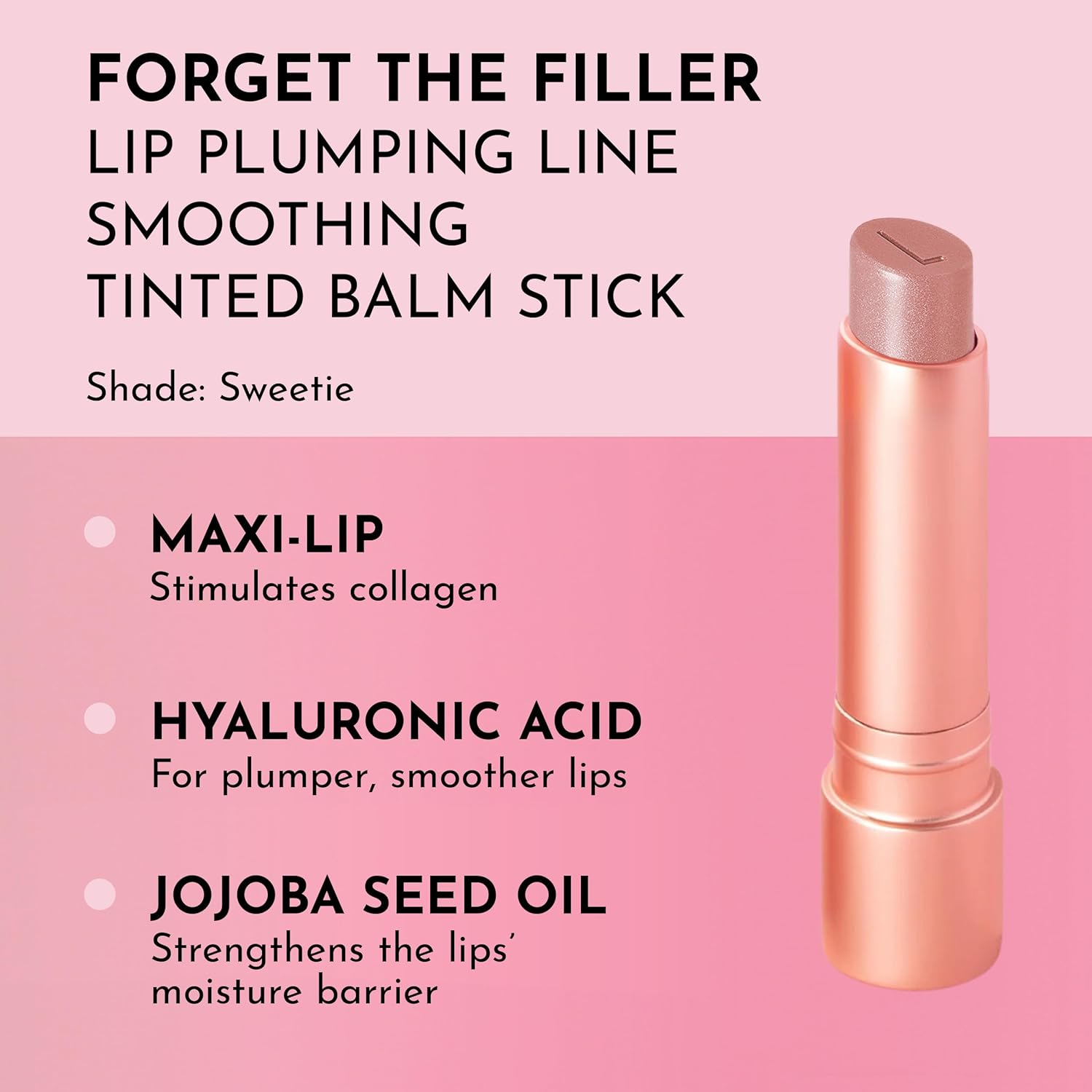 Lawless Forget the Filler Lip Plumping Line Smoothing Tinted Balm - Sweetie - Premium Tinted Lip Balm with Natural Ingredients to Plump and Smooth Lips for a Firmer, Fuller Look - 0.09 oz