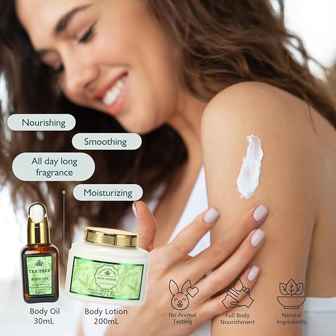 Mother's Day Gift Set, Spa Gift Set for Women & Men, 15pcs Spa Basket Set -Tea Tree Scented- includes Body Wash, Parfume Lotion, Bubble Bath, Bath Soak, Manicure Set, Gifts for Mom, Birthday Gifts