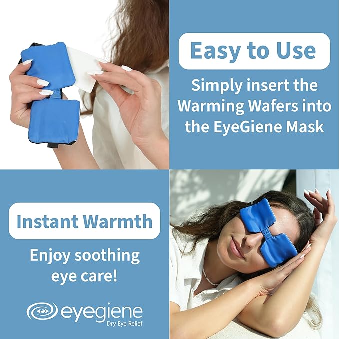 EyeGiene Mask - Self Heating Eye Mask – Warm Compress for Eyes, Multi-Use Heat Treatment for Dryness, Fatigue, Styes, Blepharitis, Portable Heated Eyemask for Dry Eyes Adjustable Strap, 1 Eyemask