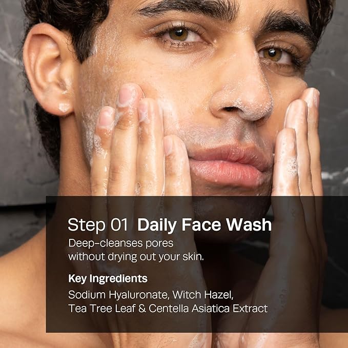 HommeFace Daily Trio Skin Care Set for Men, 3-Step Routine