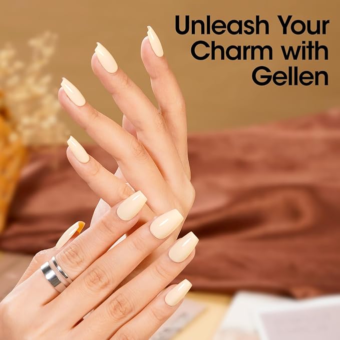 Gellen Nude Gel Nail Polish 18 ML Nude Neutral Gel Polish Beige Skin Tones Soak off UV LED Nail Lamp Nail Polish for Nail Art French Manicure Home Salon DIY Gift, 0.61 Fl Oz