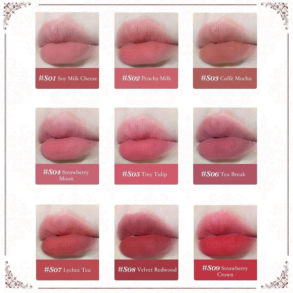 Flower Knows Strawberry Rococo Cloud Lip Cream,Velvety Matte Liquid Lipstick,Nude Lipstick,Long Lasting Lip Stain,Kiss-proof Blurred Lipstick for Girls&Women,0.12 Fl Oz(S02 Peachy Milk)