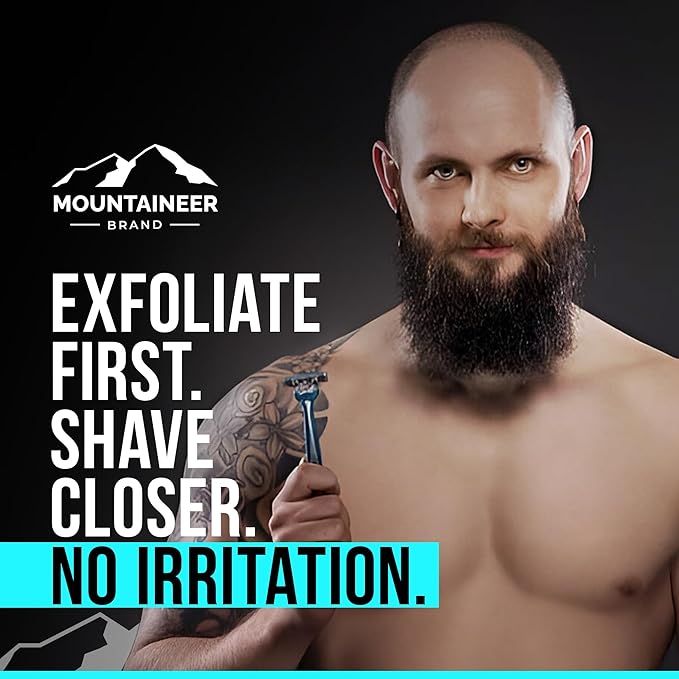 Mountaineer Brand Natural Bald Head Exfoliator with Fresh & Natural Scent | Scalp & Face Exfoliating Scrub | Bald Head Care for Men | Made in West Virginia | Exfoliate | 4oz