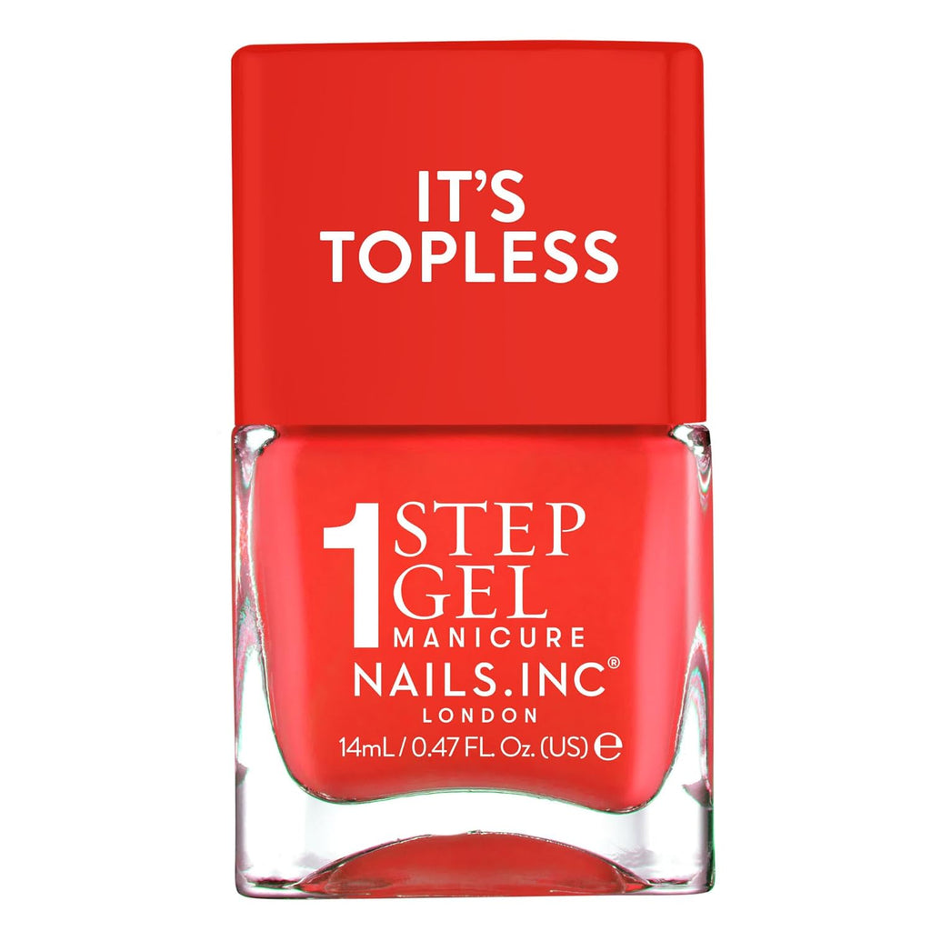 Nails Inc It's Topless Gel-Like Nail Polish, 4-in-1 Base Coat, Treatment, Color, Top Coat, Long Lasting, Strong, Chip Free, Glossy Salon Quality Manicure, Air Dry Nail Polish, Jennifer, 0.47 Fl Oz