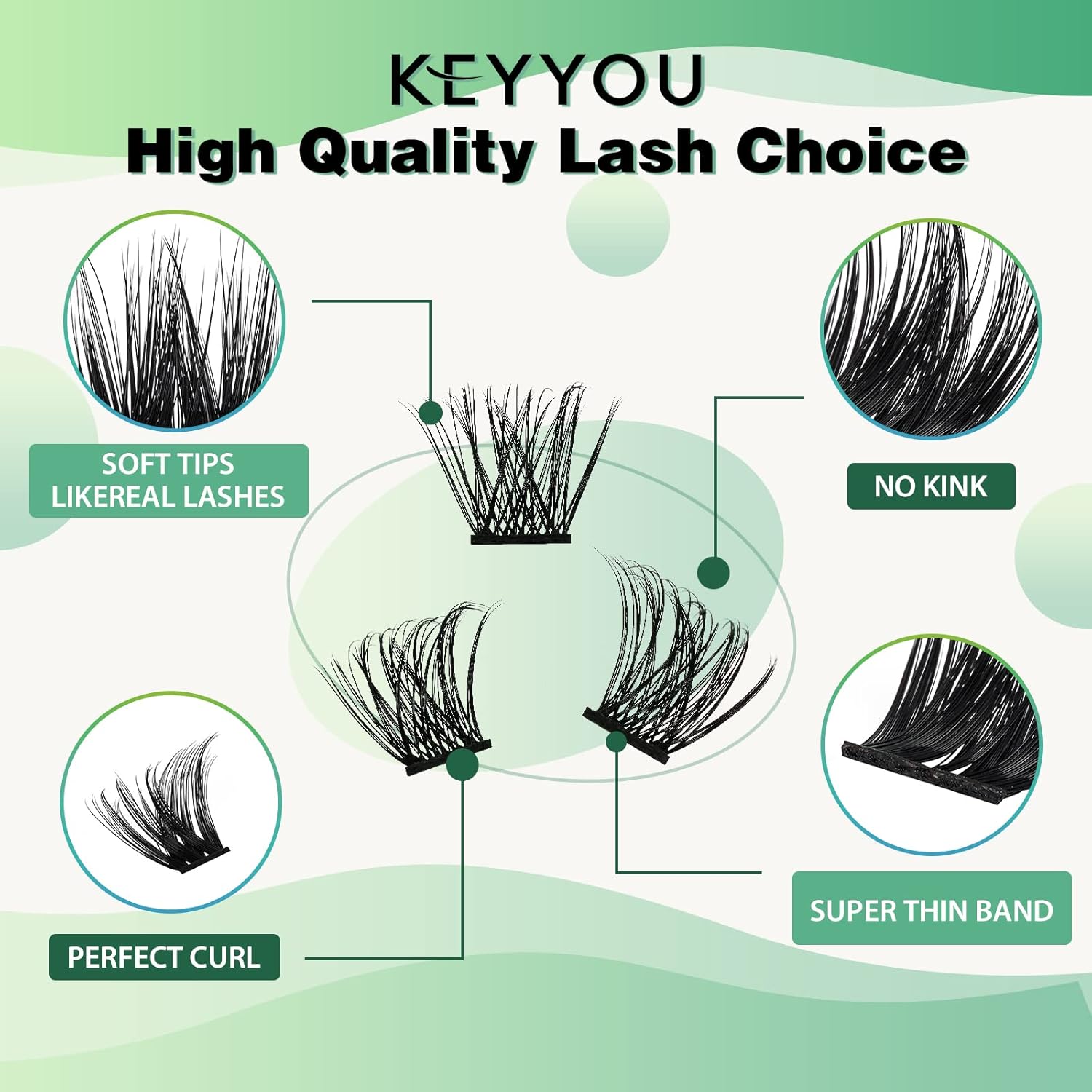 Lash Clusters,96 Pcs Cluster Lashes D Curl 10-18MIX DIY Lash Extensions Eyelash Clusters,KEYYOU Volume Wispy Individual Lashes Soft&Comfortable Easy DIY at Home(Y06,D-10-18MIX)