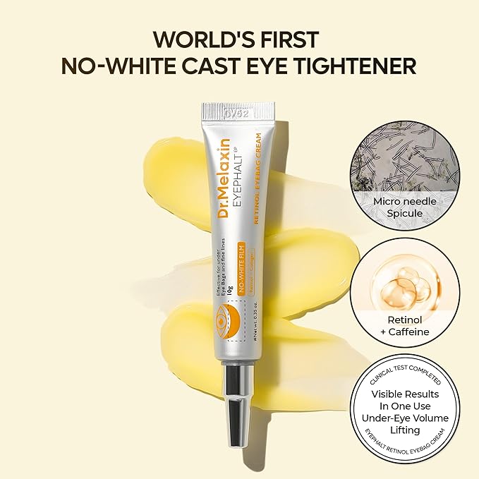 Retinol Eyebag Cream for Puffiness, Dark Circles & Fine Lines, Wrinkle, EGF Anti-Aging Under Eye Moisturizer with Niacinamide&Ceramide Makeup friendly korean skin care