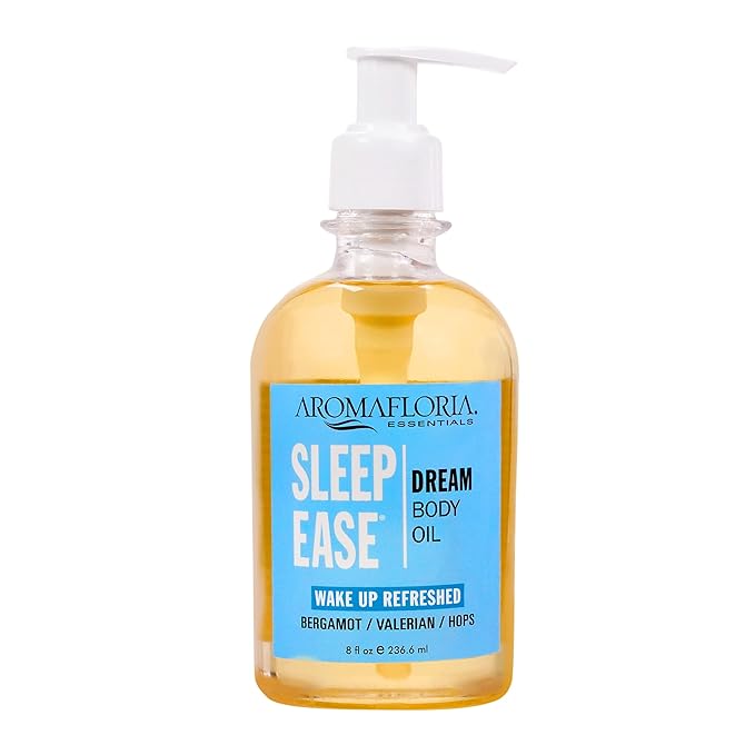 Sleep Ease Dream Body Oil, Bergamot/Valarian/Hops, Best Body Massage Oil for Men & Women, 8.0 FL Oz Bottle…
