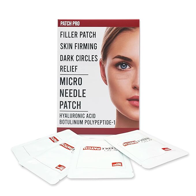 PATCH PRO Micro Eye Patch Hyaluronic Acid Fine Lines, Puffy Eyes, Forehead Lines Microneedle length 0.25mm Patches 4 Pairs