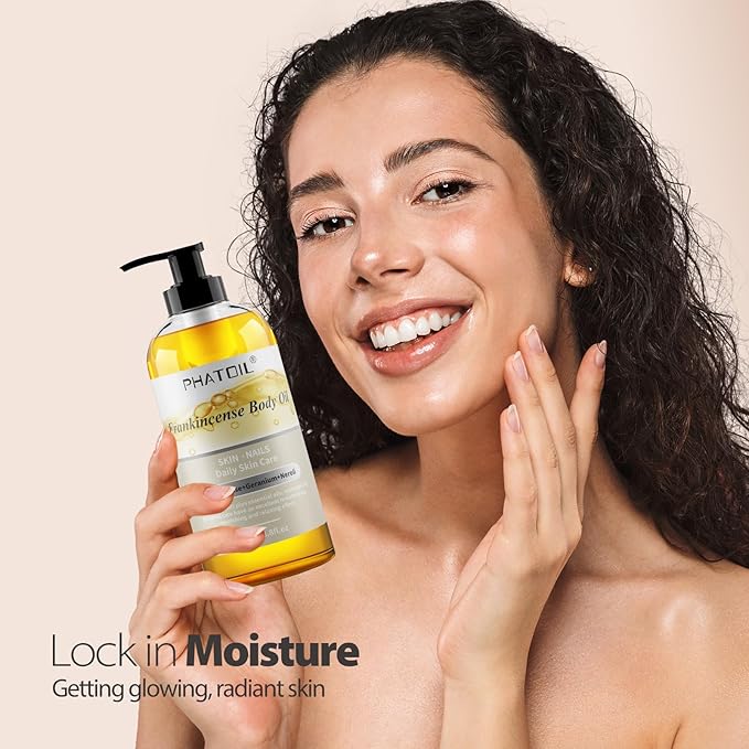 Frankincense Body Oil 8.8fl.oz and 8fl.oz Organic Cold Pressed Castor Oil