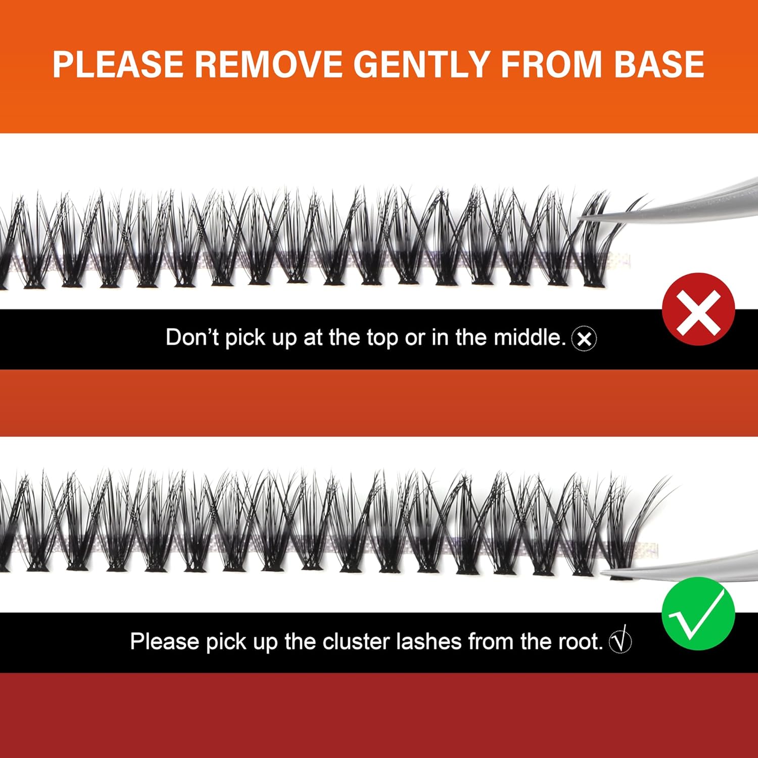 Lash Cluster 240pcs Individual Lashes,8-16mm Diy Lash Extension,C Curl Lash Clusters Wispy,3D Natural Lash Clusters Look Like Eyelash Extension DIY at Home (Orange 40P-C-8-16mix)