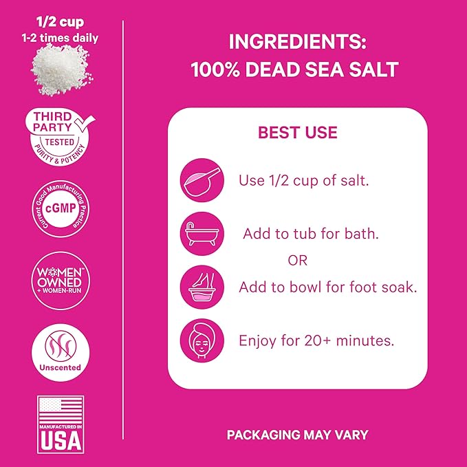 Pink Stork Pregnancy Bath Flakes: Magnesium Bath Salts for Pregnant Women, Dead Sea Salts for Soaking in Bath or Foot Soak, Pregnancy Must Haves, Unscented Without Parabens or Fragrance, 2 lbs