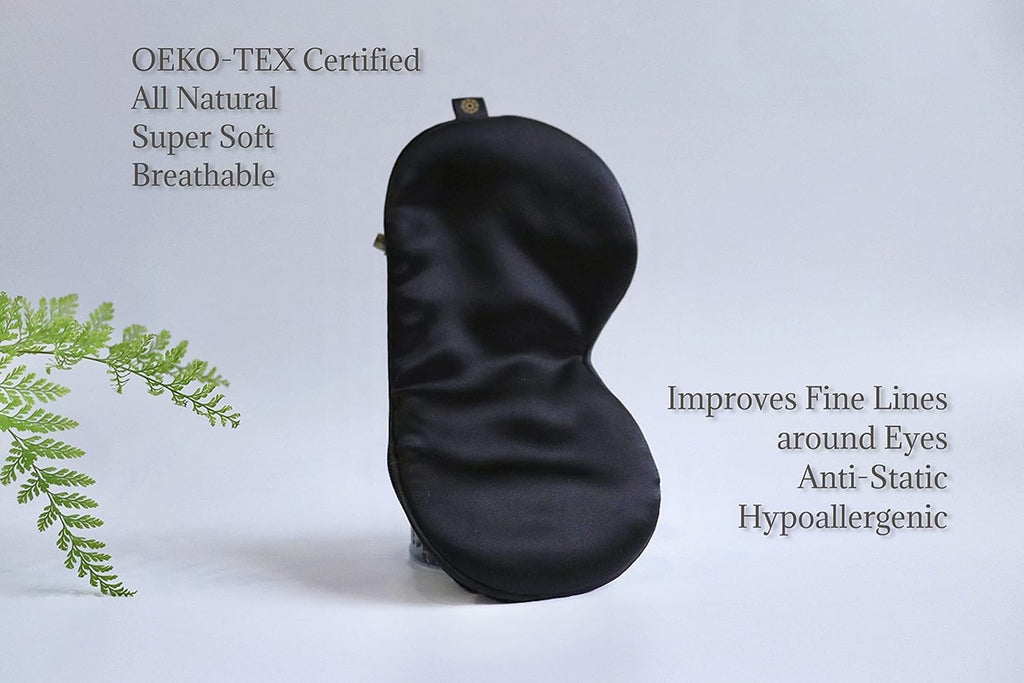 Premium 25 Momme Mulberry Silk Eye Mask for Sleeping (Midnight)