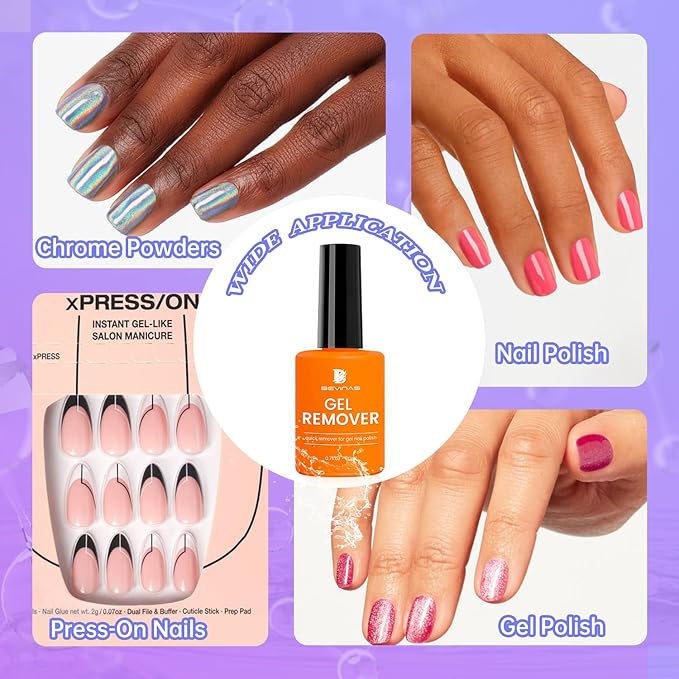 2PCS 20ml Gel Polish Remover Kit - Gel Nail Polish Remover Set - Nail Latex Tape - Gel Remover