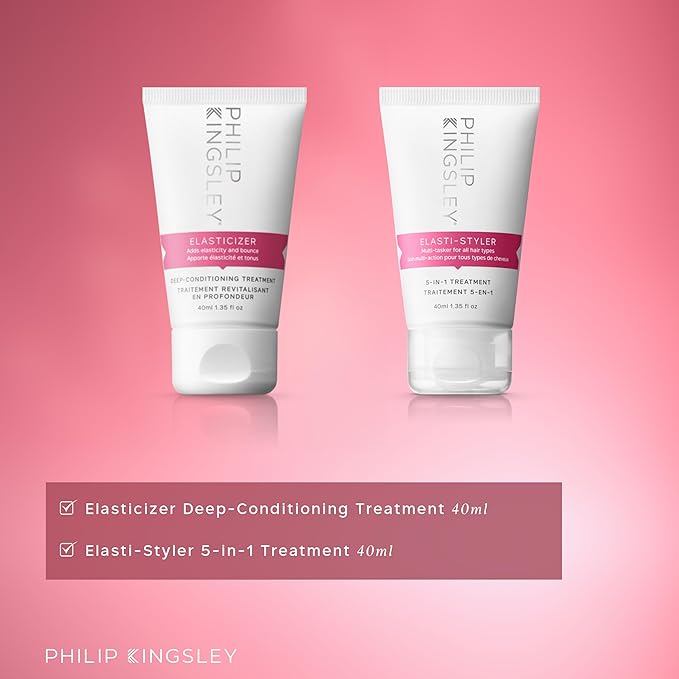 PHILIP KINGSLEY Retro Christmas Collection Super Strength Stocking Filler - Includes Elasticizer Deep-Conditioning Hair Mask Treatment and Elasti-Styler 5-in-1 Pre-Styling Serum