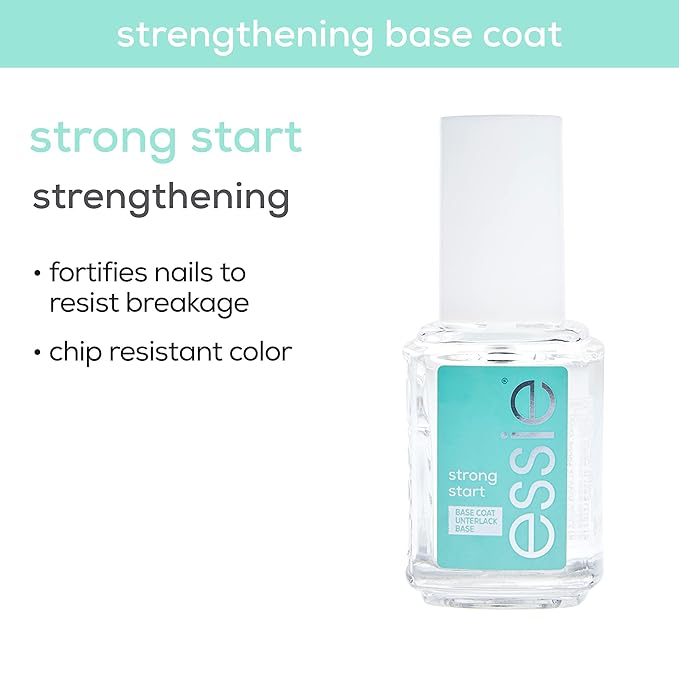 Essie Base Coat & Top Coat Set, Strong Start Strengthener Base Coat + Speed Setter Fast-Drying Top Coat, Gifts For Women And Men, 0.46 Fl Oz Each