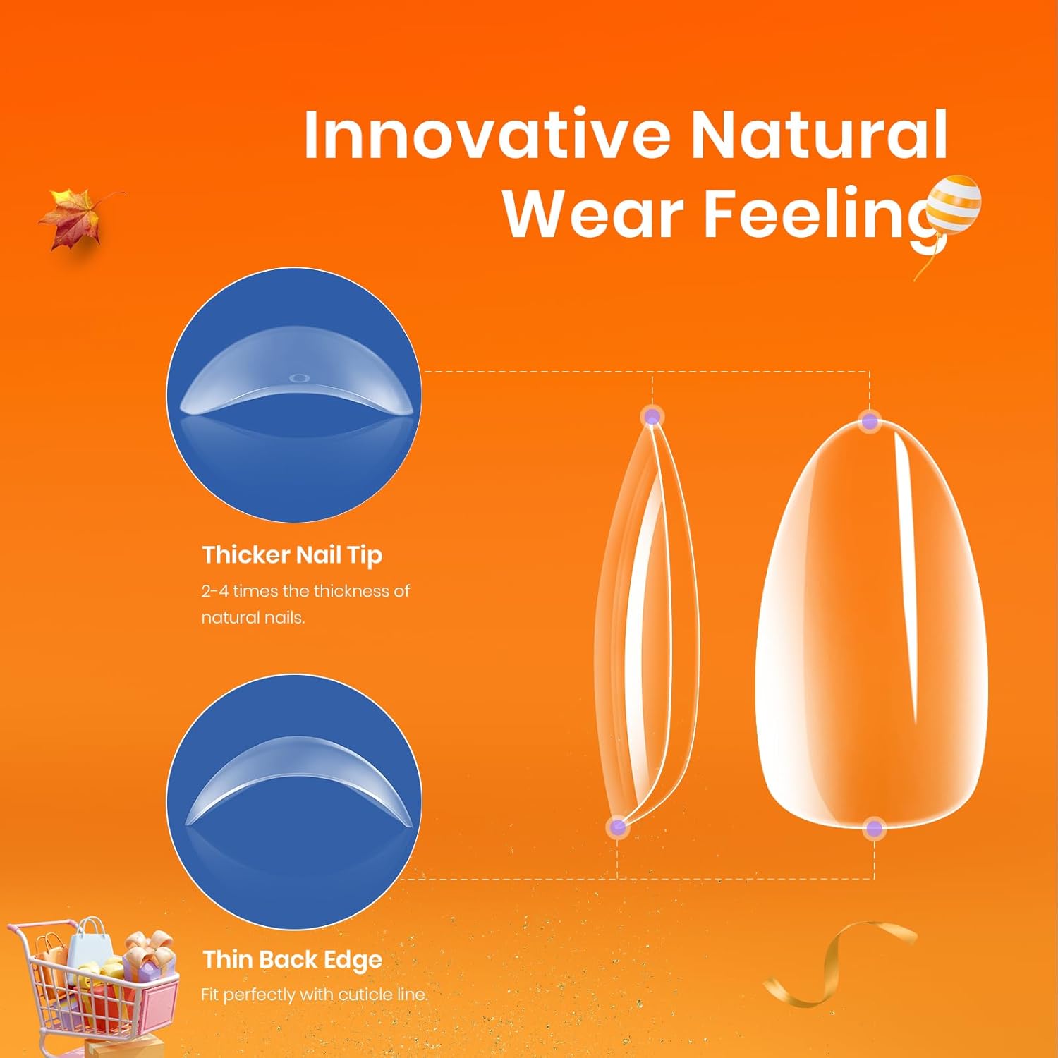 Beetles Gel Nail Kit, Short Almond Nail Tips Easy Extension Set 240 Pcs Pre Shaped Clear Full Cover Fake Nails Tips with 5 In 1 Nail Glue Uv Led Lamp DIY Manicure Gifts for Women