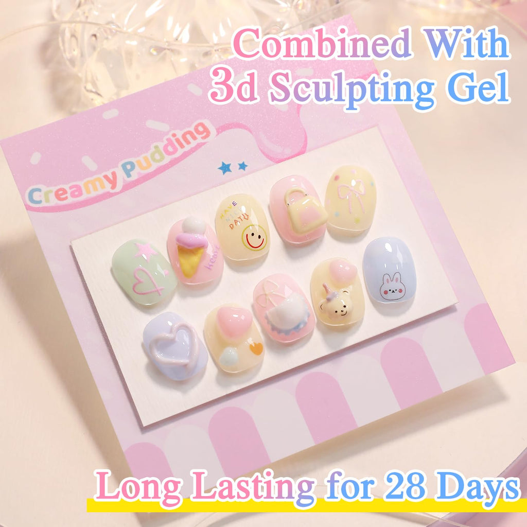 Double Rhythm 6 Pcs 15 ML Gel Polish Set Same Color Same Bottle Soak Off Gel Polish Kit Nail Art Manicure Salon DIY at Home for Women (Jelly Blue Purple Nude Pink-T6-40)