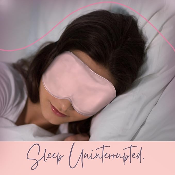 CELESTIAL SILK 100% Silk Sleep Mask for Women with Silk Covered Elastic Strap, Mask for Sleeping (One Size, Vintage Pink)