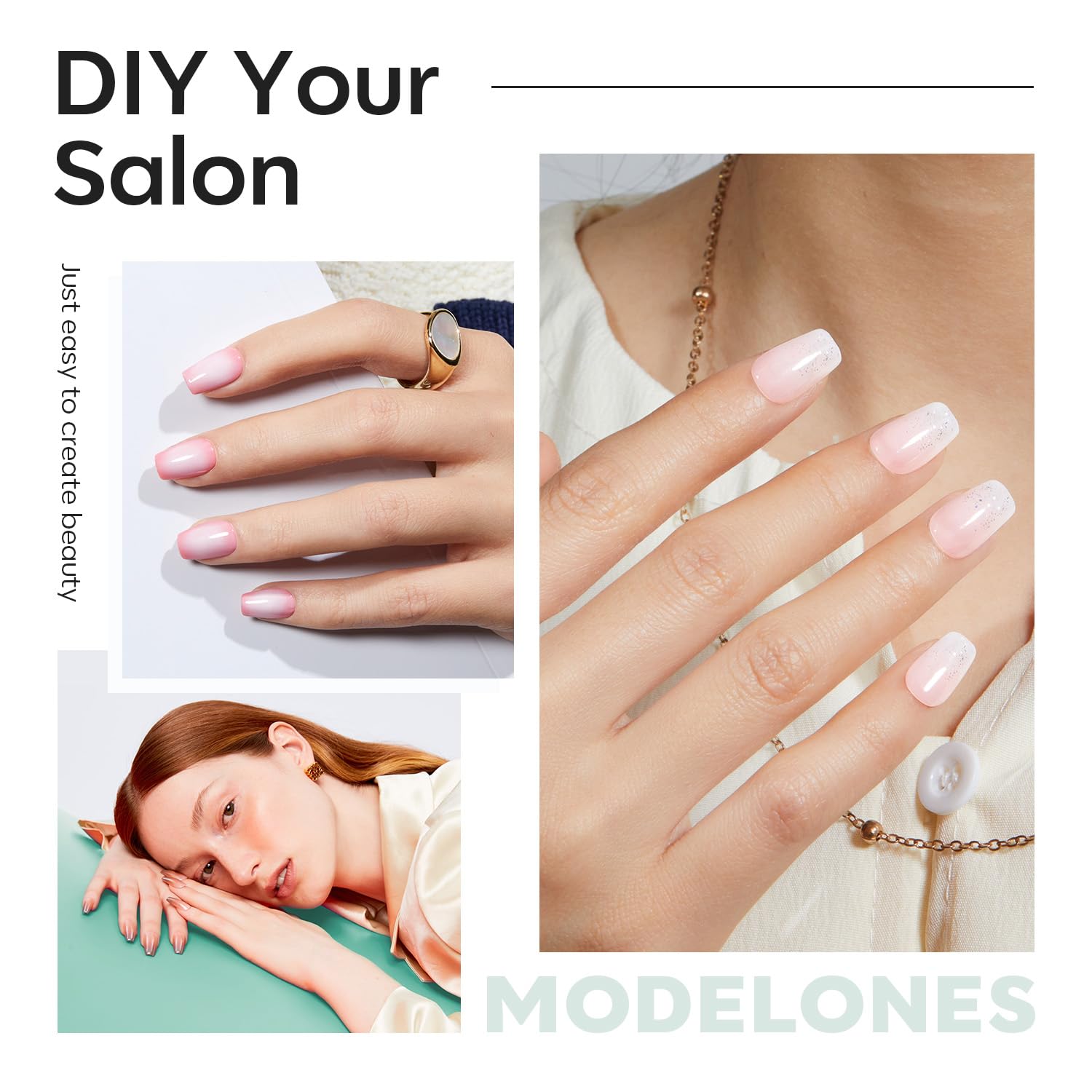 Modelones Extra Short Coffin Fake Nail Tips - 510Pcs Gel Tips Pre-shaped Half Matte Full Cover Clear Acrylic Gel Kit False Press on Nails for Extension DIY Salon 15Sizes