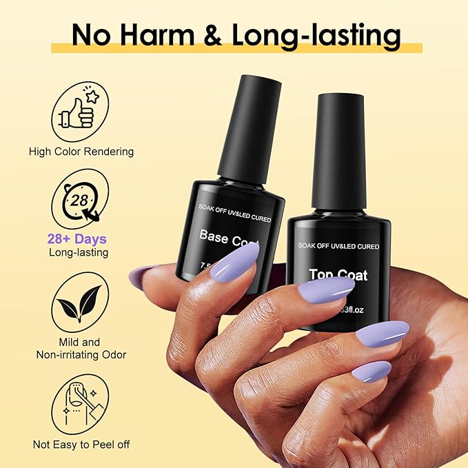 Cuticle Oil 2 Pcs 15ml with Gel Top Coat Base Coat 2 Pcs 7.5ml - Hydrating Moisturizing Nail Cuticle Oil for Nails Damage Dry Cuticle Long Lasting No Wipe Base Top Coat Gel