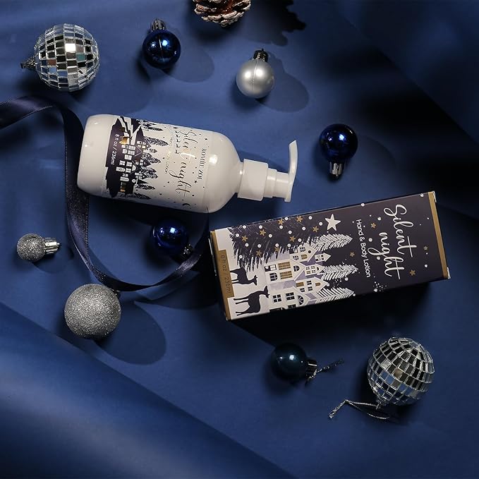 Christmas Hand & Body Lotion with Moisturizing Shea Butter for All Skin Type- Silent Night - Spruce Scent - 236 ML / 8 FL OZ