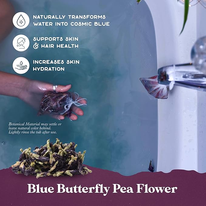 Astral Blend Bath Tea by Purple Canyon | 3 Purifying Bath Soaks with Sage, Rose, Lemongrass, and Rosemary | Stress Relief Gifts for Women